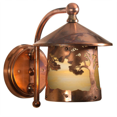 Huntington 414-1 fixture in Old Penny Finish with Honey Glass