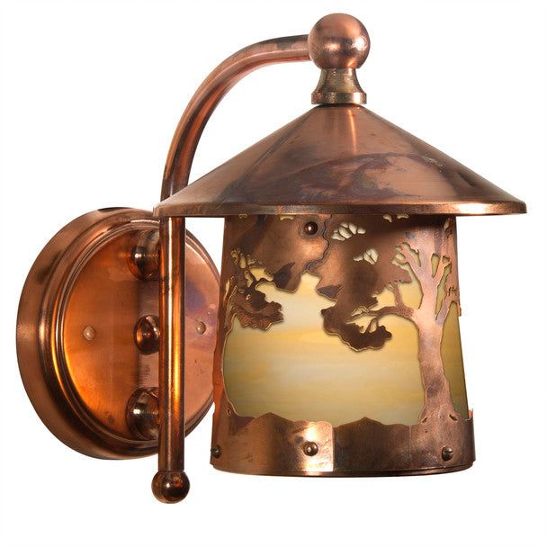 Huntington 414-1 fixture in Old Penny Finish with Honey Glass