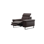Stressless Anna A2 1-seat power chair, steel bow base in polished metal, Paloma Chocolate leather