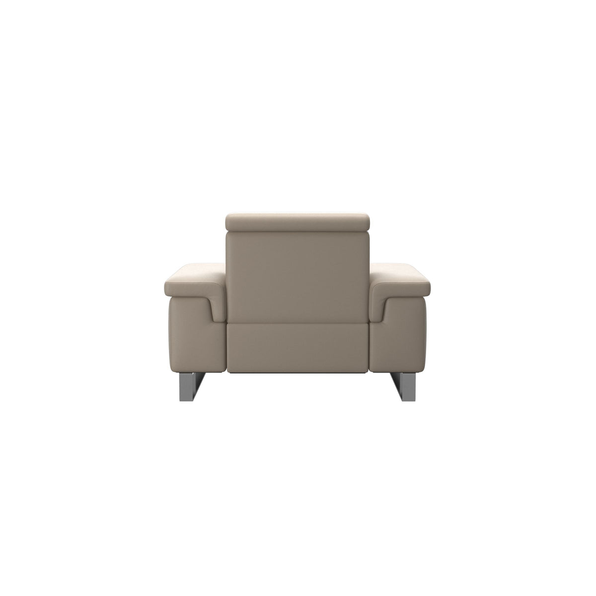 Stressless Anna A2 1-seat power chair, steel bow base in polished metal, Paloma Mushroom leather – alternate view