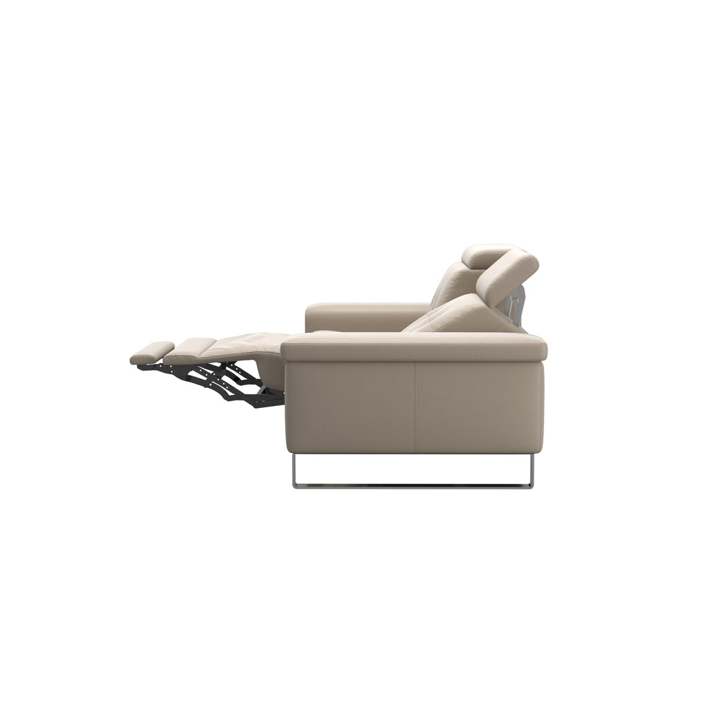 Stressless Anna A2 2-seat power sofa, steel bow base in polished metal, Paloma Mushroom leather – alternate view
