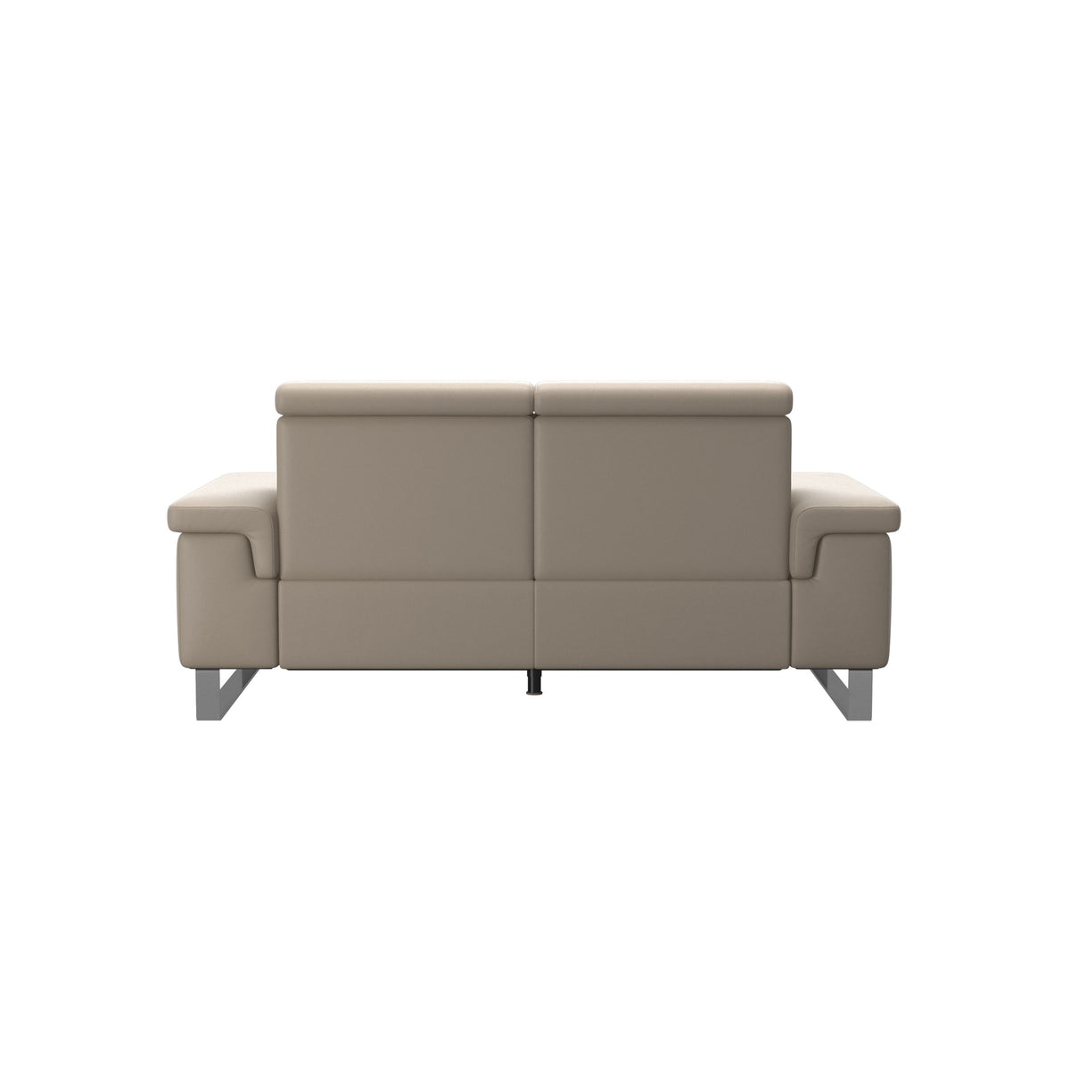Stressless Anna A2 2-seat power sofa, steel bow base in polished metal, Paloma Mushroom leather – alternate view