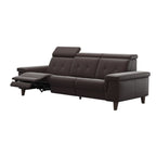 Stressless Anna A2 3-seat power sofa, Wood Cone in Wenge, Paloma Chocolate leather