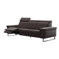 Stressless Anna A2 3-seat power sofa, steel bow base in polished metal, Paloma Chocolate leather