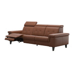 Stressless Anna A2 3-seat power sofa, Wood Cone in Grey, Paloma New Cognac leather