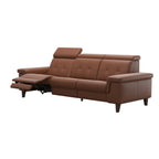 Stressless Anna A2 3-seat power sofa, Wood Cone in Wenge, Paloma New Cognac leather