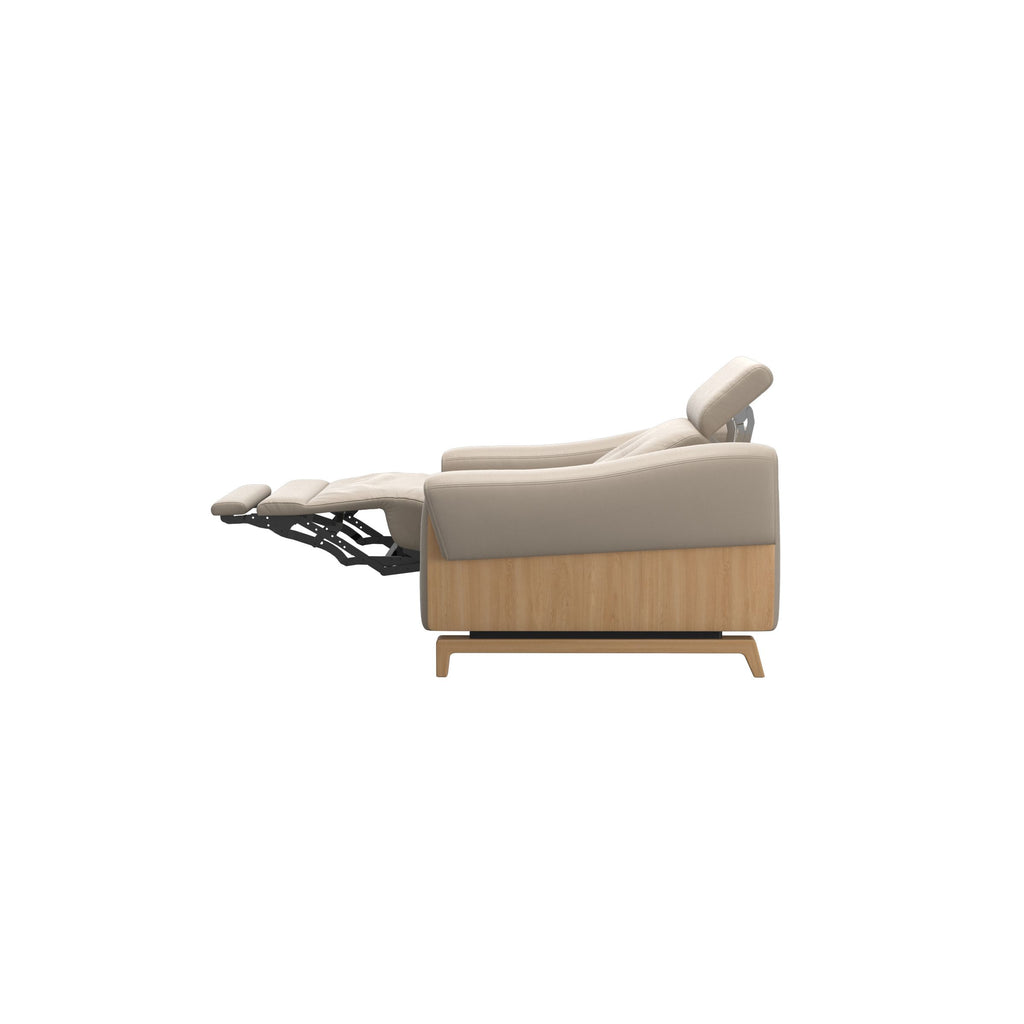 Stressless Anna A3 1-seat power chair, Wood Bow in Oak with matching Oak arm panels, Paloma Mushroom leather – alternate view