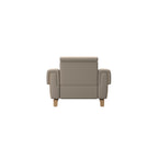 Stressless Anna A3 1-seat power chair, Wood Bow in Oak with matching Oak arm panels, Paloma Mushroom leather – alternate view