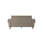 Stressless Anna A3 2-seat power sofa, Wood Bow in Oak with matching Oak arm panels, Paloma Mushroom leather – alternate view