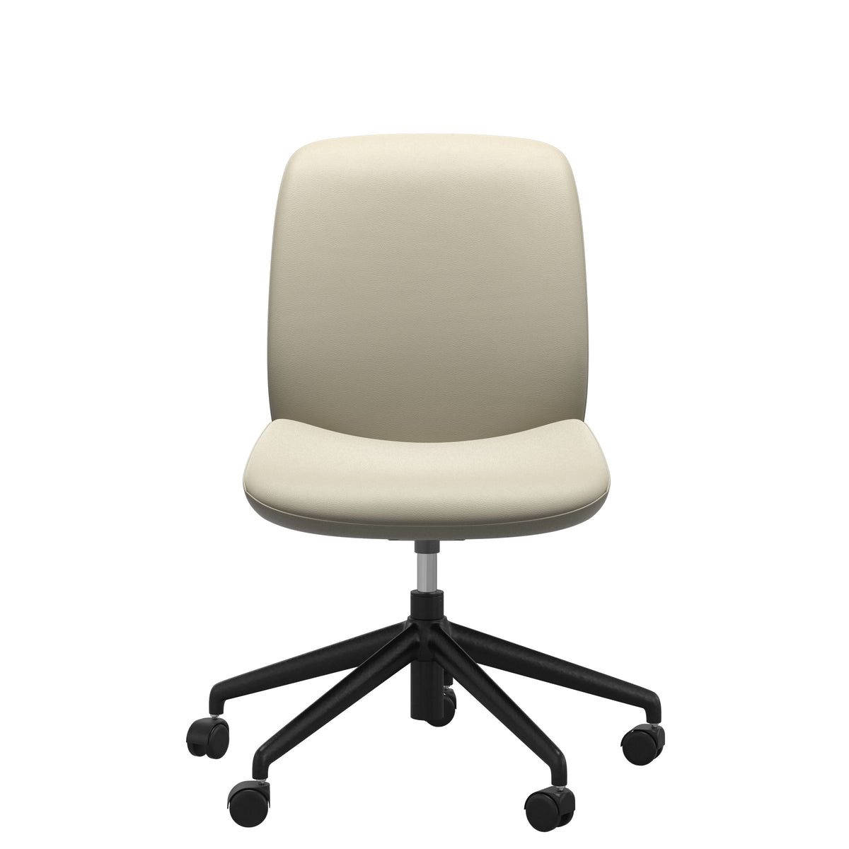 Stressless Bay Low Back Home Office Chair - Without Arms - Paloma Light Grey - Matte Black base