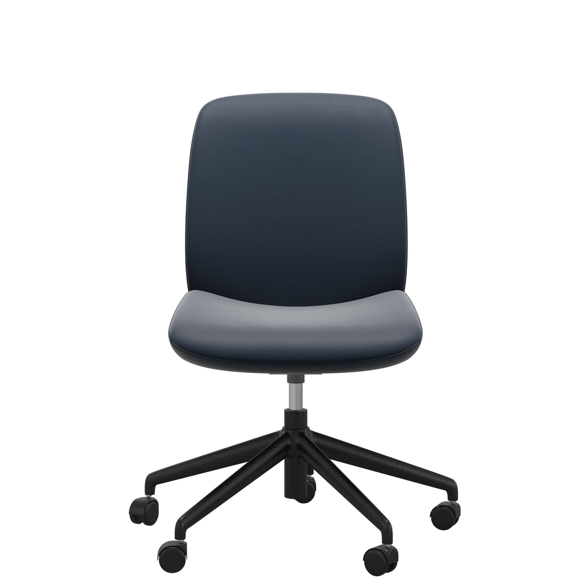Stressless Bay Low Back Home Office Chair - Without Arms - Paloma Oxford Blue - Matte Black base