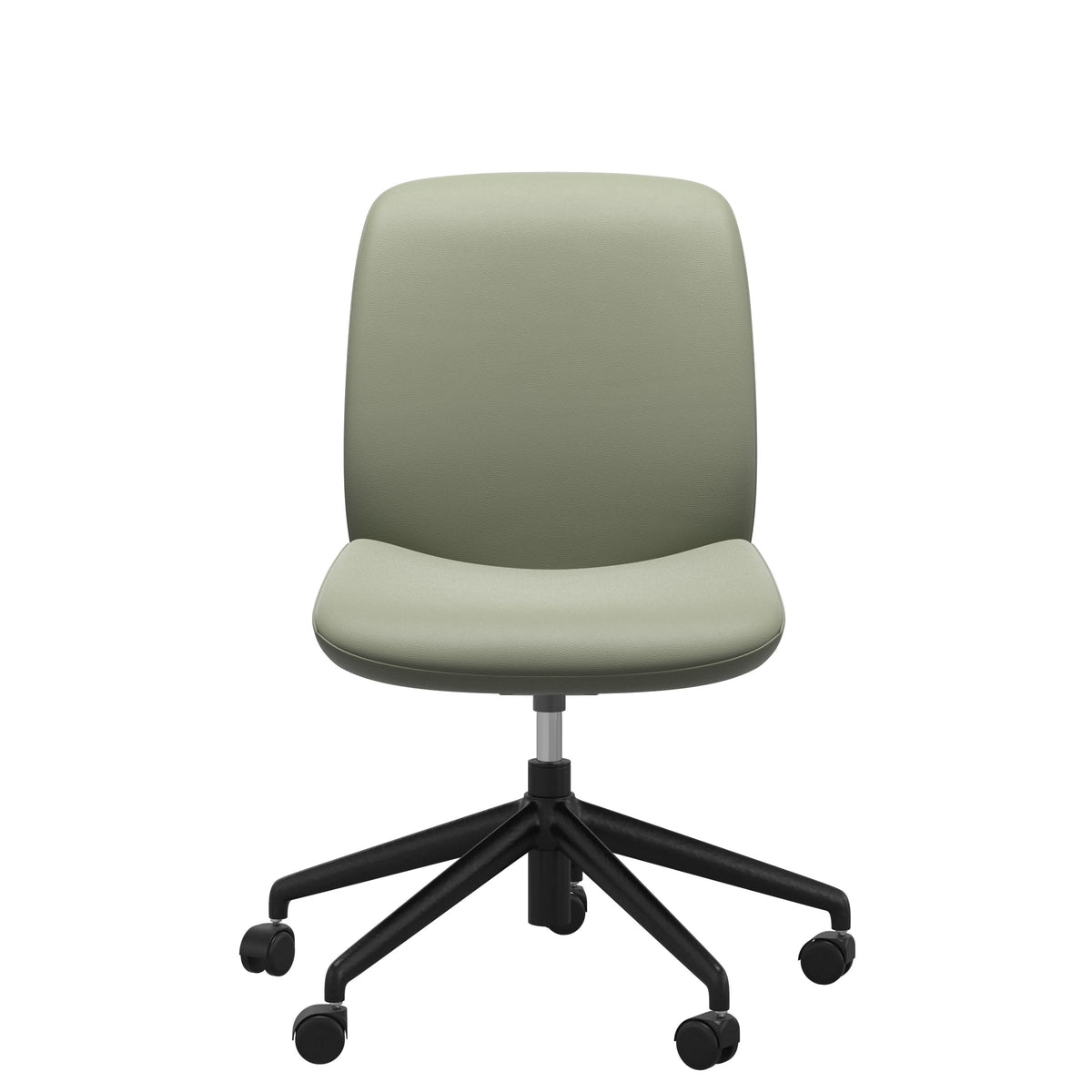 Stressless Bay Low Back Home Office Chair - Without Arms - Paloma Shadow Green - Matte Black base