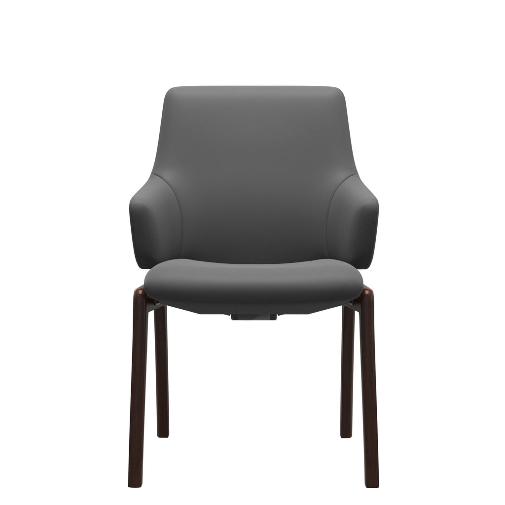 Stressless Laurel Low Back Dining Chair – D100 – With Arms, Brown legs