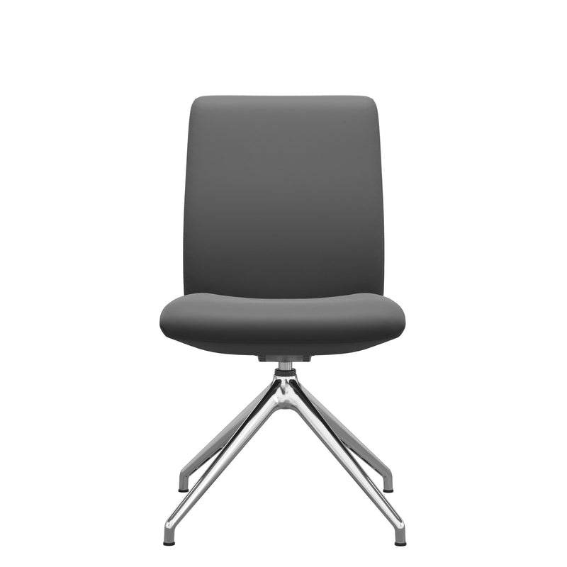 Stressless Laurel Low Back Swivel Dining Chair – D350 with Autoreturn – Without Arms, Polished Metal legs