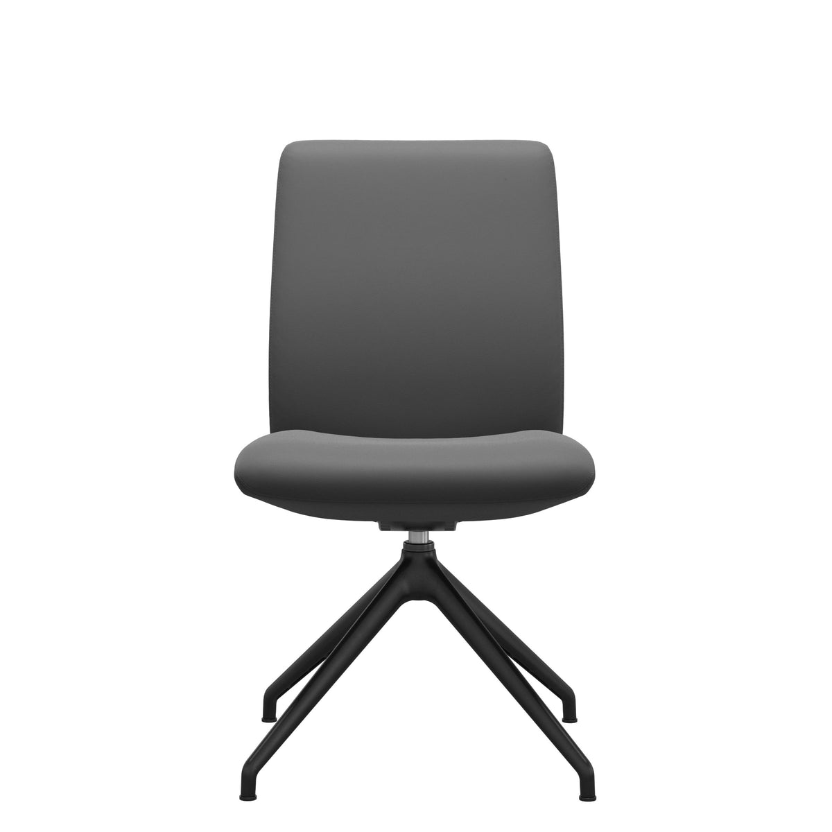 Stressless Laurel Low Back Swivel Dining Chair – D350 with Autoreturn – Without Arms, Matte Black legs