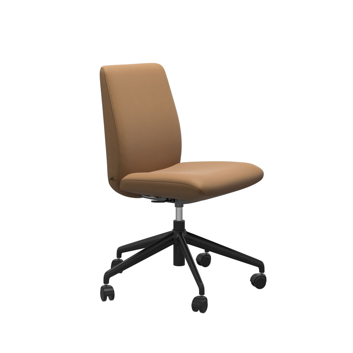 Stressless Laurel Low Back Home Office Chair - Without Arms - Paloma Taupe - Matte Black base