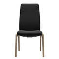 Stressless Laurel High Back Dining Chair – D100 - Without Arms - Paloma Black - Natural base