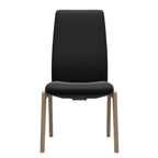 Stressless Laurel High Back Dining Chair – D100 - Without Arms - Paloma Black - Natural base