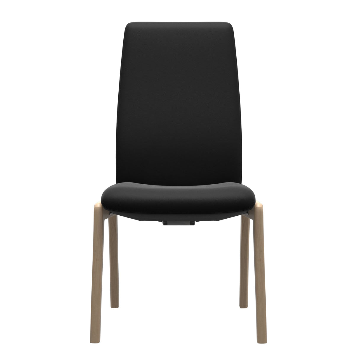 Stressless Laurel High Back Dining Chair – D100 - Without Arms - Paloma Black - Natural base