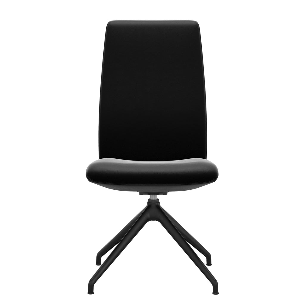 Stressless Laurel High Back Dining Chair – D350 - Without Arms - Paloma Black - Matte Black base
