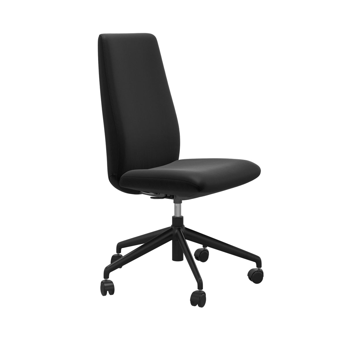 Stressless Laurel High Back Home Office Chair - Without Arms - Paloma Black - Matte Black base