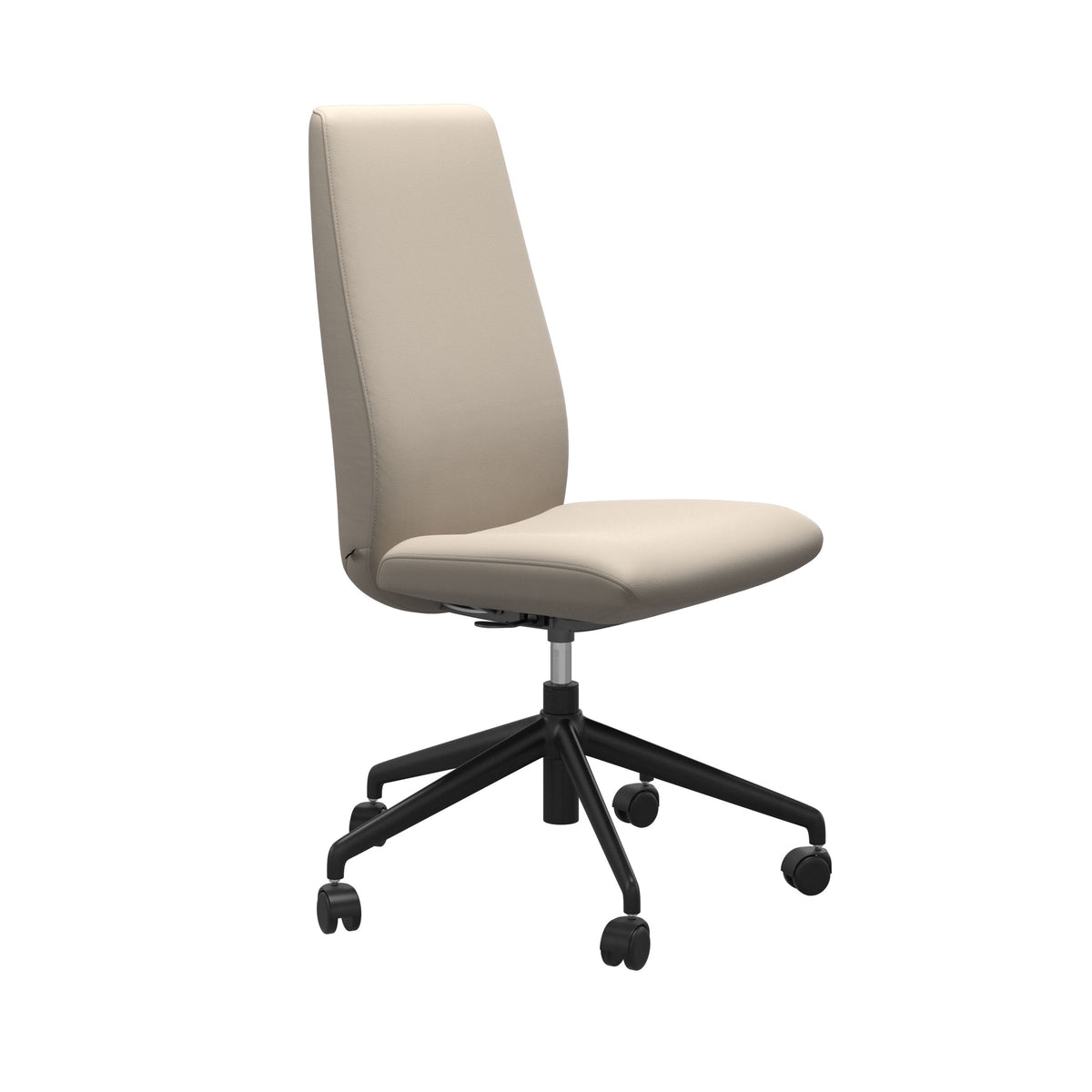 Stressless Laurel High Back Home Office Chair - Without Arms - Paloma Fog - Matte Black base