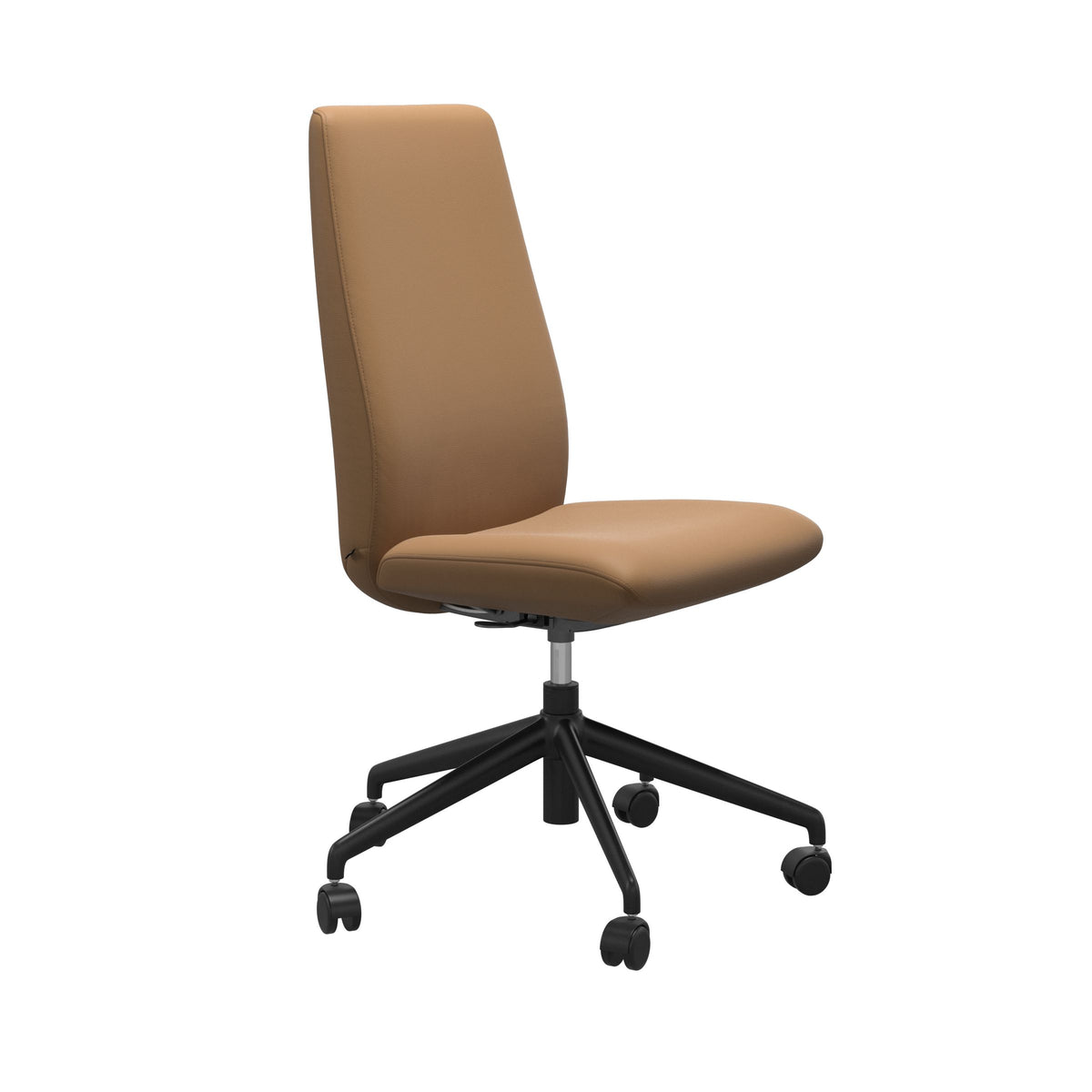 Stressless Laurel High Back Home Office Chair - Without Arms - Paloma Taupe - Matte Black base