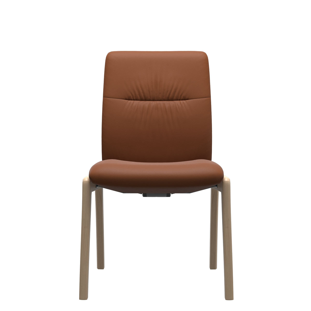 Stressless Mint Low Back Dining Chair – D100 - Without Arms - Paloma New Cognac - Natural legs
