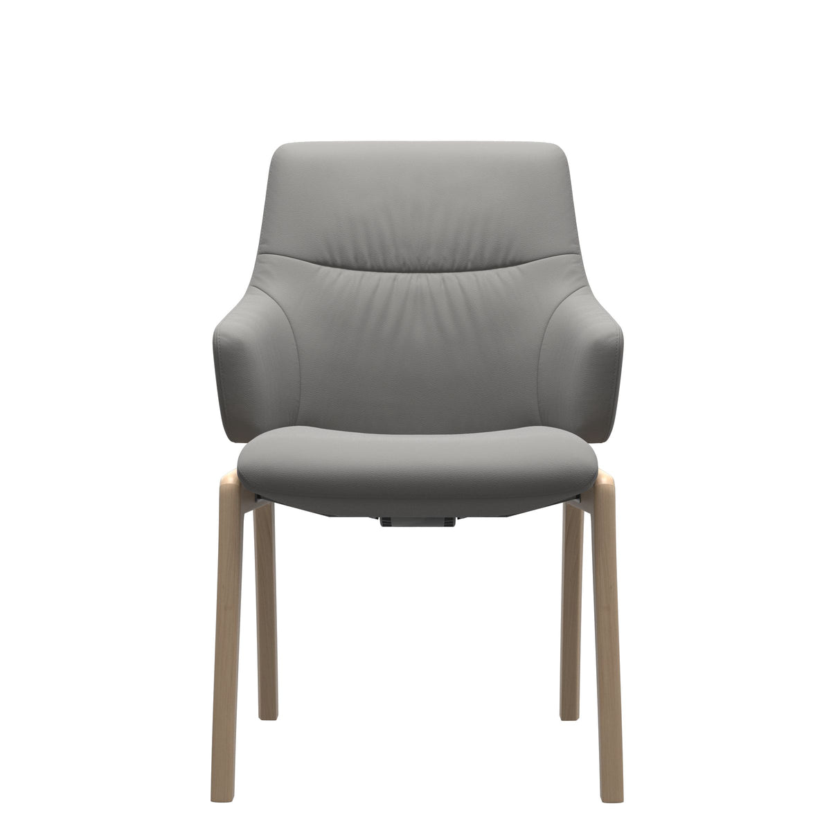 Stressless Mint Low Back Dining Chair – D100 - With Arms - Paloma Silver Grey - Natural legs