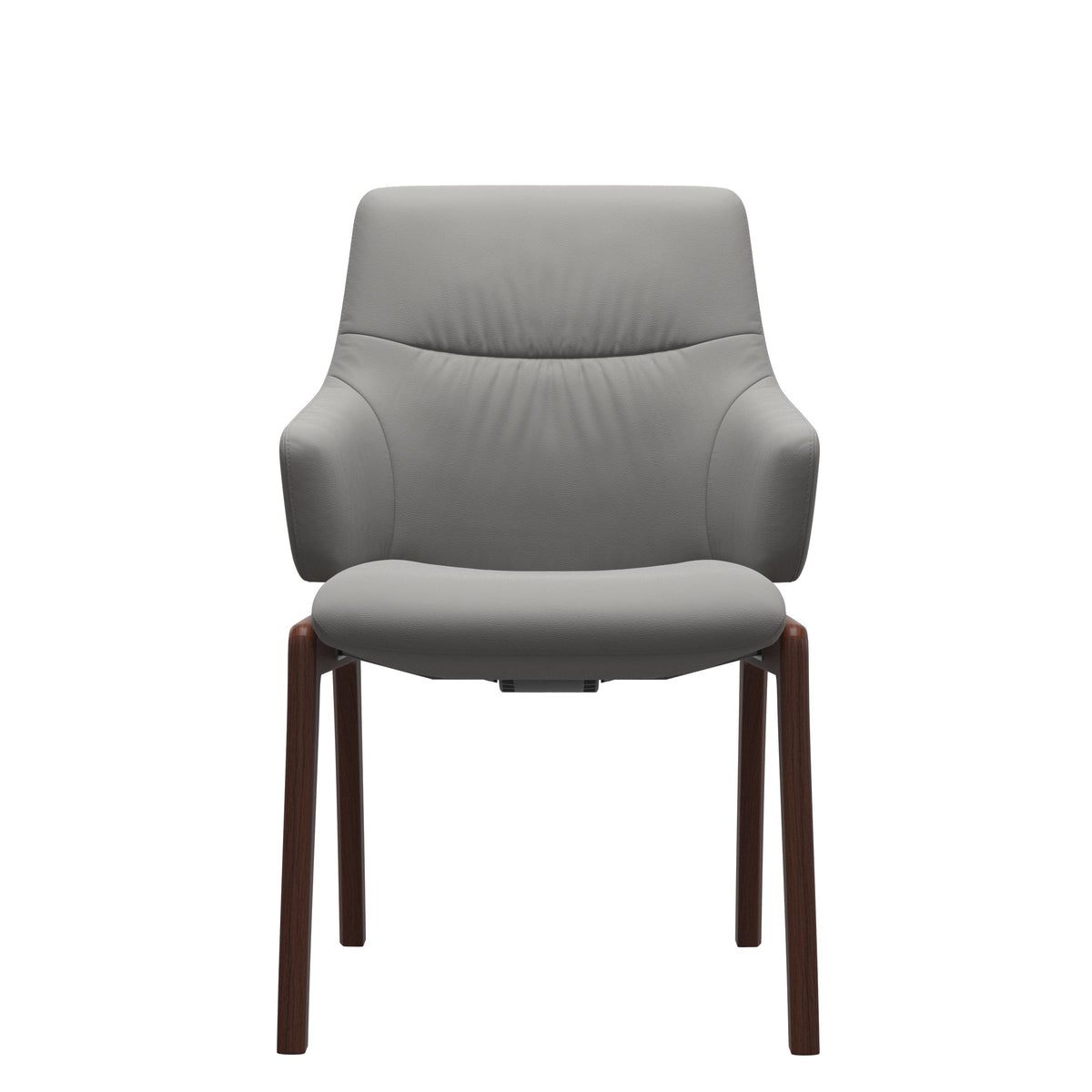 Stressless Mint Low Back Dining Chair – D100 - With Arms - Paloma Silver Grey - Walnut legs