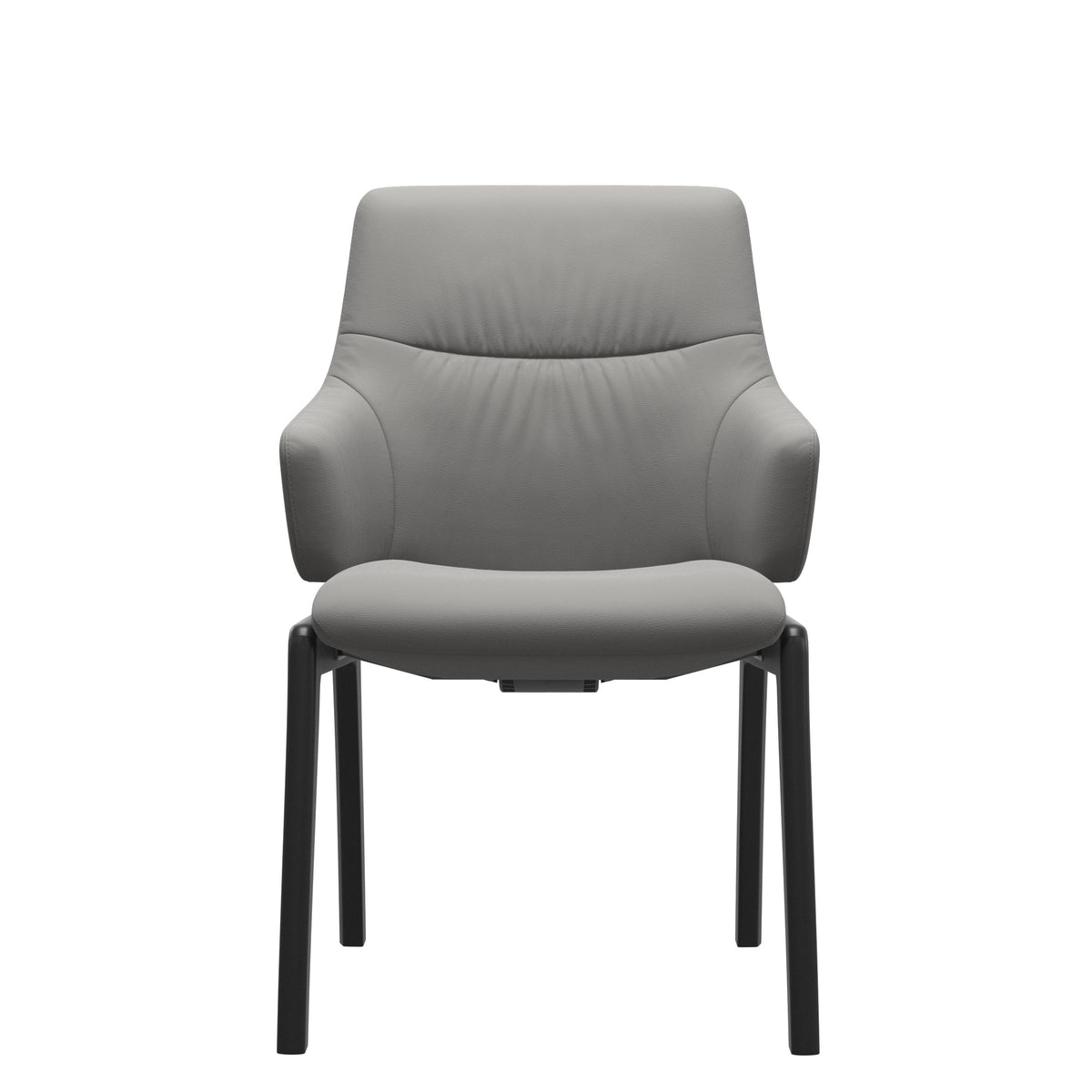 Stressless Mint Low Back Dining Chair – D100 - With Arms - Paloma Silver Grey - Black legs