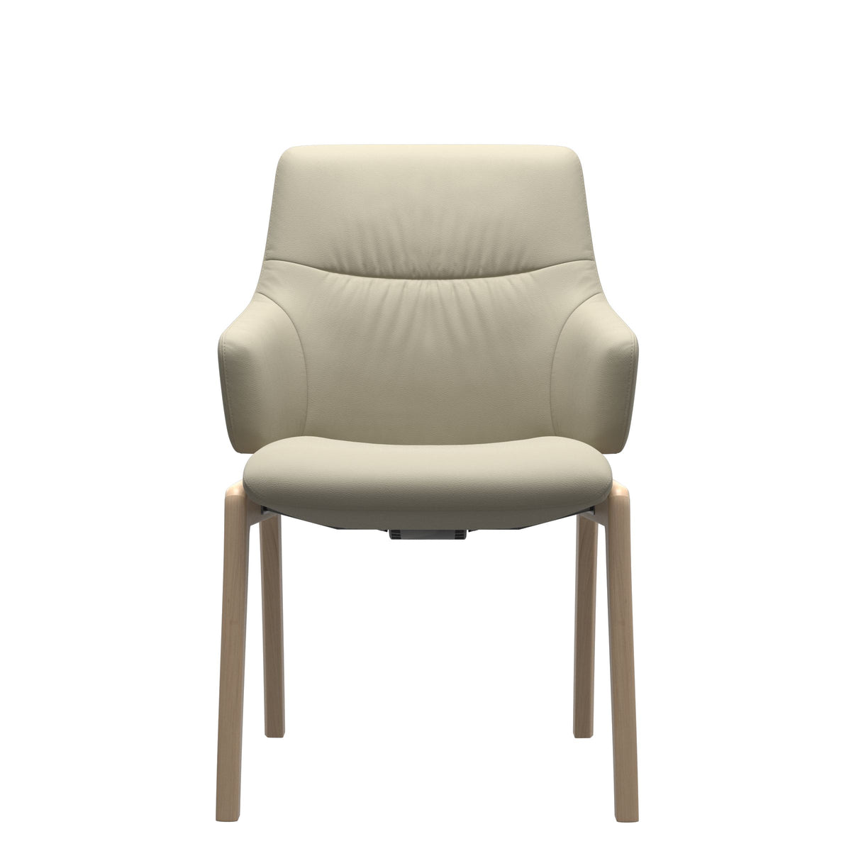 Stressless Mint Low Back Dining Chair – D100 - With Arms - Paloma Light Grey - Natural legs
