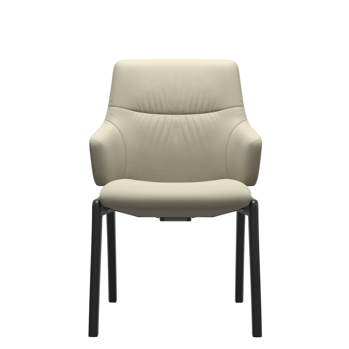 Stressless Mint Low Back Dining Chair – D100 - With Arms - Paloma Light Grey - Black legs