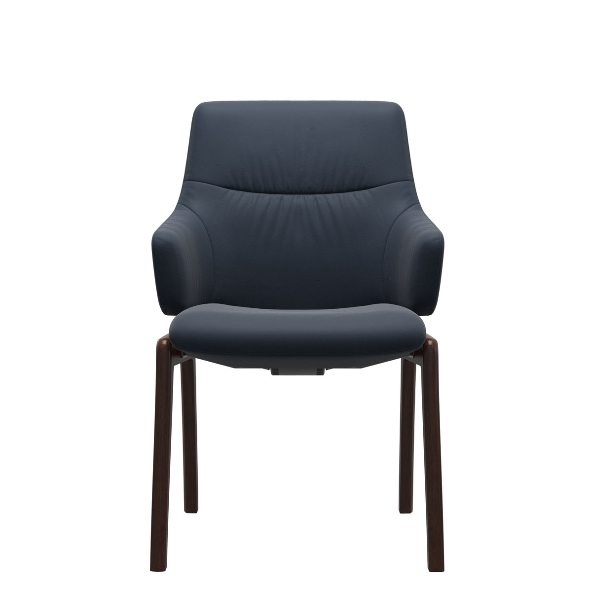 Stressless Mint Low Back Dining Chair – D100 - With Arms - Paloma Oxford Blue - Brown legs
