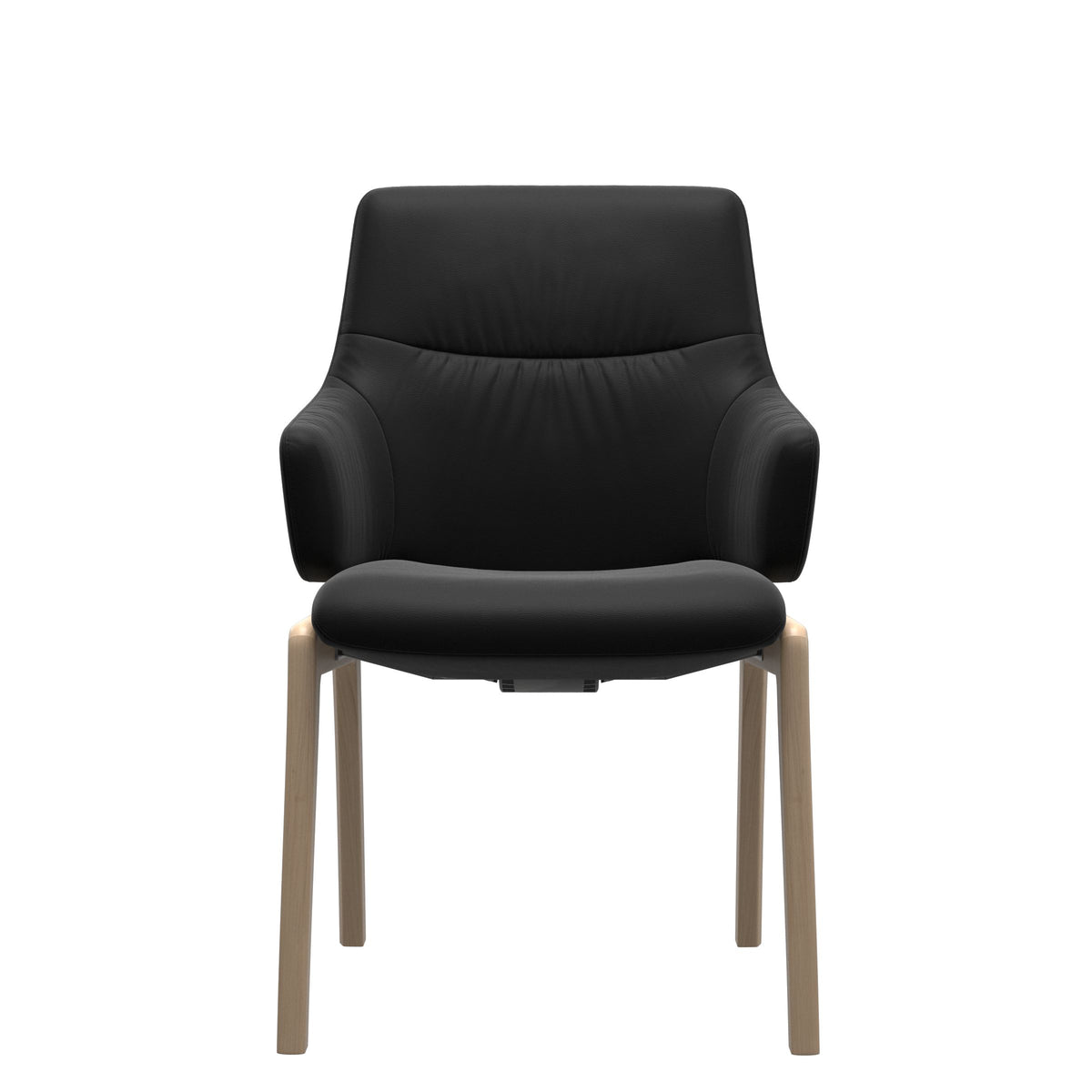 Stressless Mint Low Back Dining Chair – D100 - With Arms - Paloma Black - Natural legs