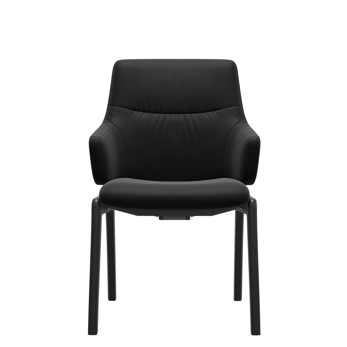 Stressless Mint Low Back Dining Chair – D100 - With Arms - Paloma Black - Black legs