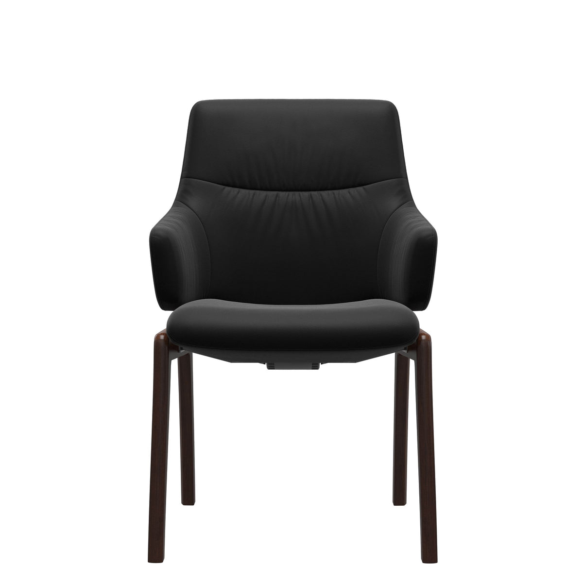 Stressless Mint Low Back Dining Chair – D100 - With Arms - Paloma Black - Brown legs