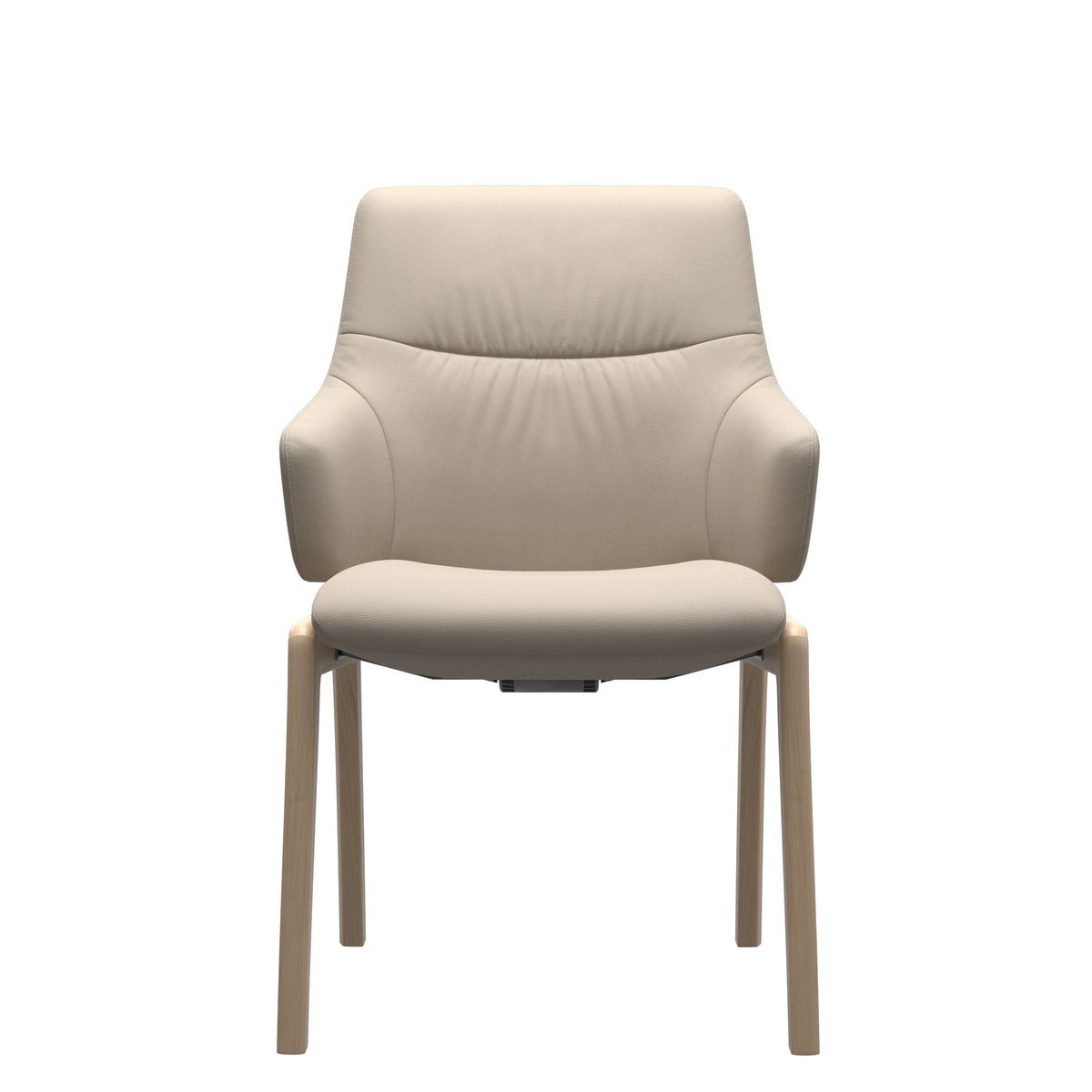 Stressless Mint Low Back Dining Chair – D100 - With Arms - Paloma Fog - Natural legs
