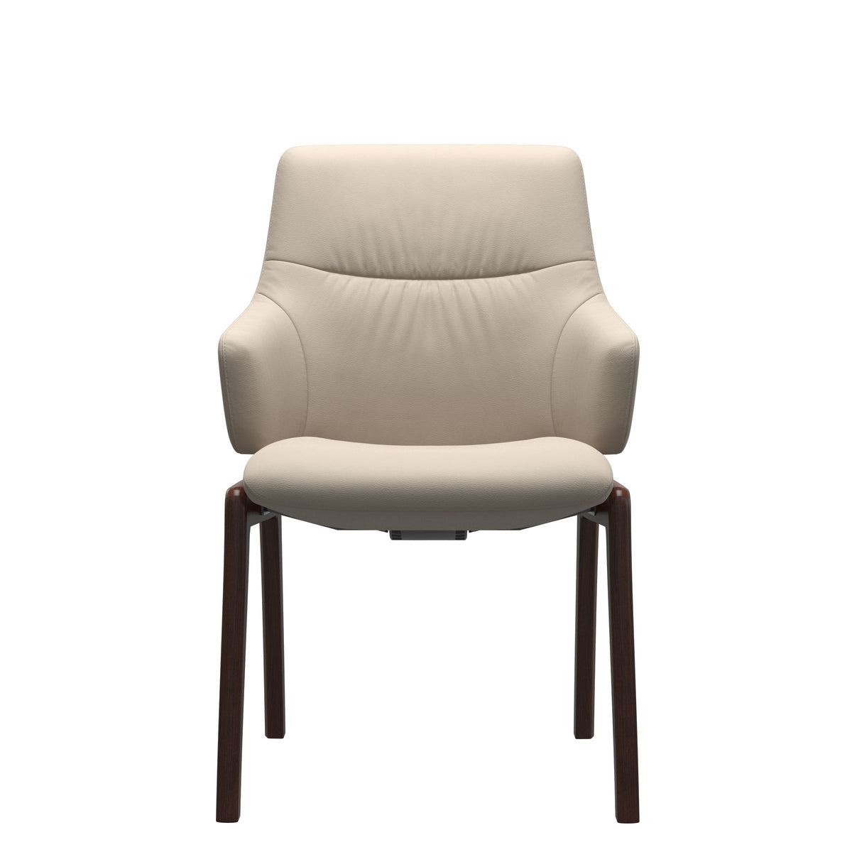 Stressless Mint Low Back Dining Chair – D100 - With Arms - Paloma Fog - Brown legs