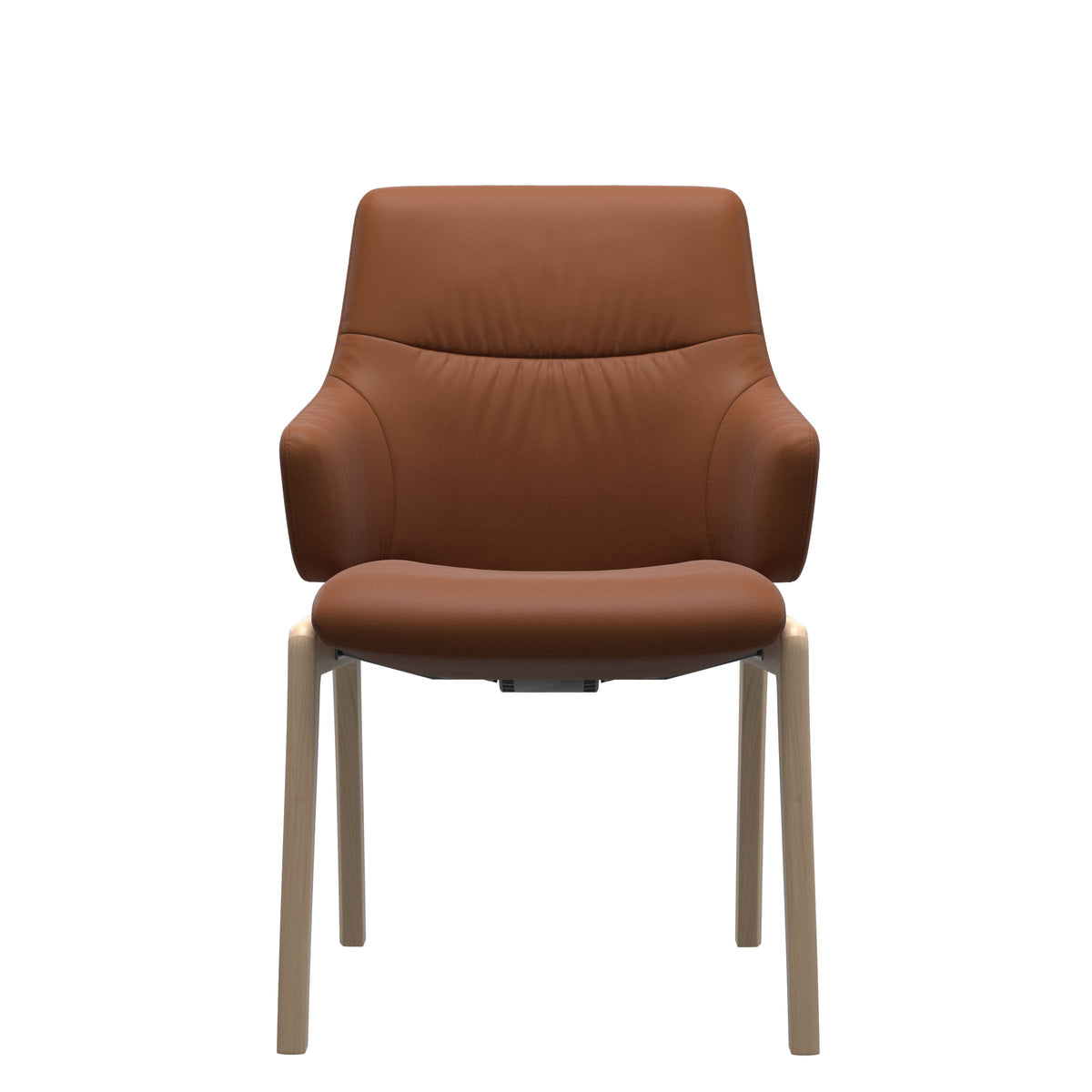 Stressless Mint Low Back Dining Chair – D100 - With Arms - Paloma New Cognac - Natural legs