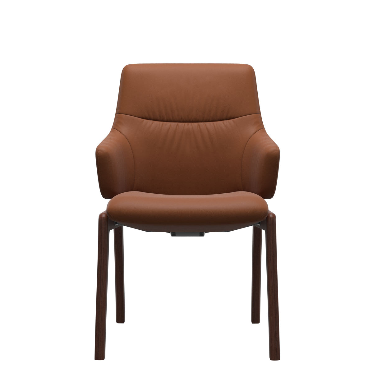 Stressless Mint Low Back Dining Chair – D100 - With Arms - Paloma New Cognac - Walnut legs