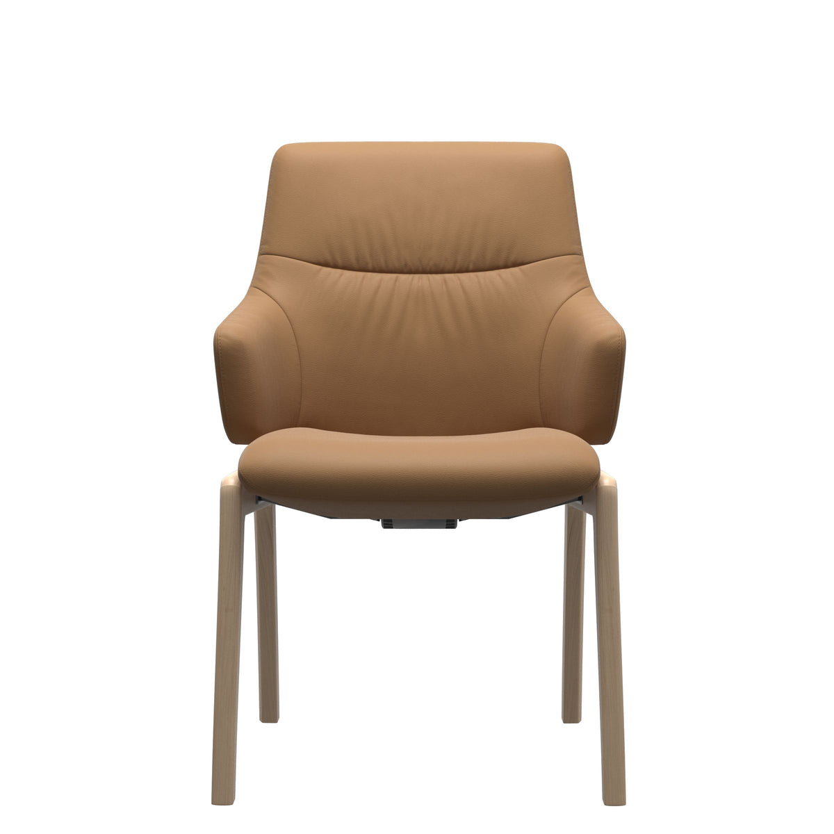 Stressless Mint Low Back Dining Chair – D100 - With Arms - Paloma Taupe - Natural legs