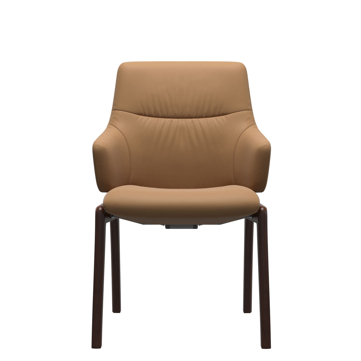 Stressless Mint Low Back Dining Chair – D100 - With Arms - Paloma Taupe - Brown legs
