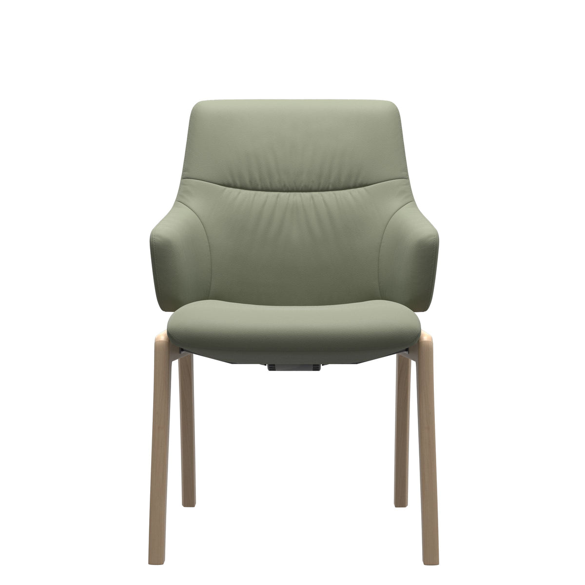 Stressless Mint Low Back Dining Chair – D100 - With Arms - Paloma Shadow Green - Natural legs