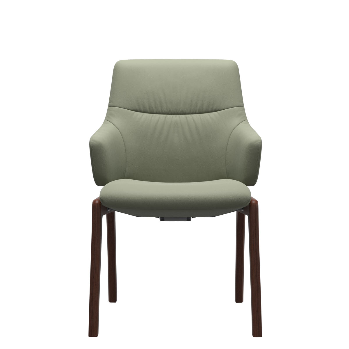 Stressless Mint Low Back Dining Chair – D100 - With Arms - Paloma Shadow Green - Walnut legs