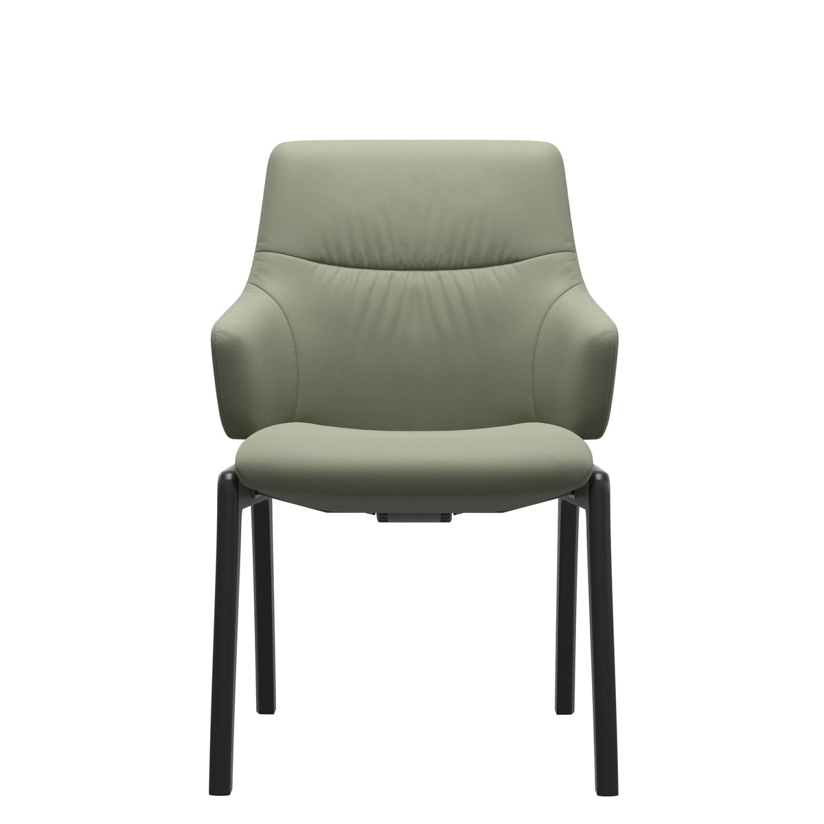 Stressless Mint Low Back Dining Chair – D100 - With Arms - Paloma Shadow Green - Black legs