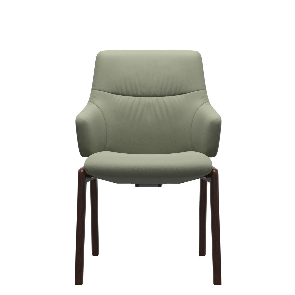 Stressless Mint Low Back Dining Chair – D100 - With Arms - Paloma Shadow Green - Brown legs