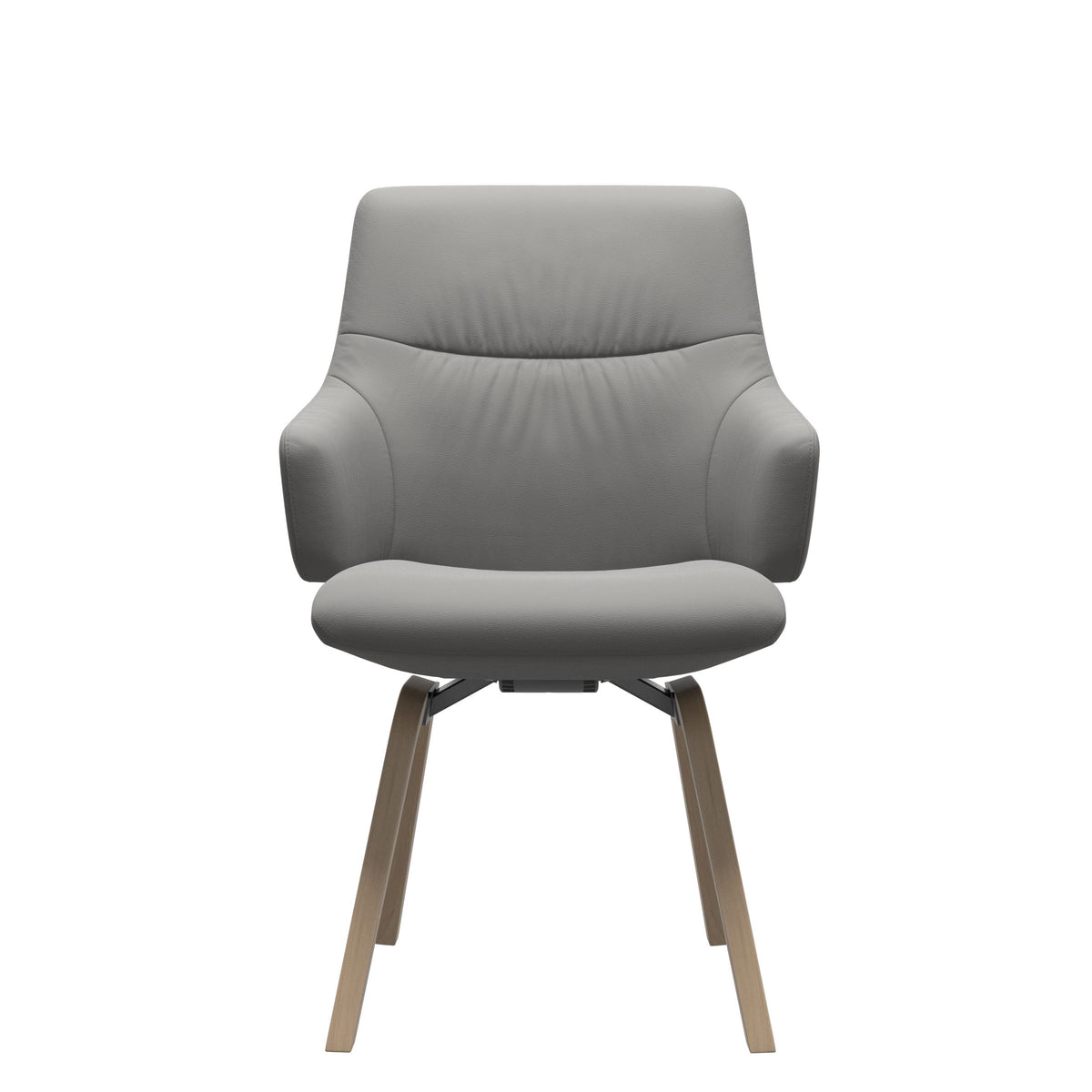 Stressless Mint Low Back Dining Chair – D200 - With Arms - Paloma Silver Grey - Natural legs