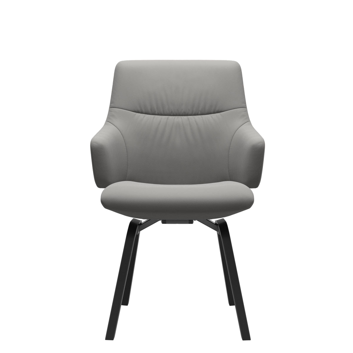 Stressless Mint Low Back Dining Chair – D200 - With Arms - Paloma Silver Grey - Black legs