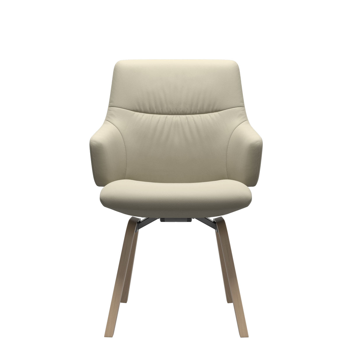 Stressless Mint Low Back Dining Chair – D200 - With Arms - Paloma Light Grey - Natural legs